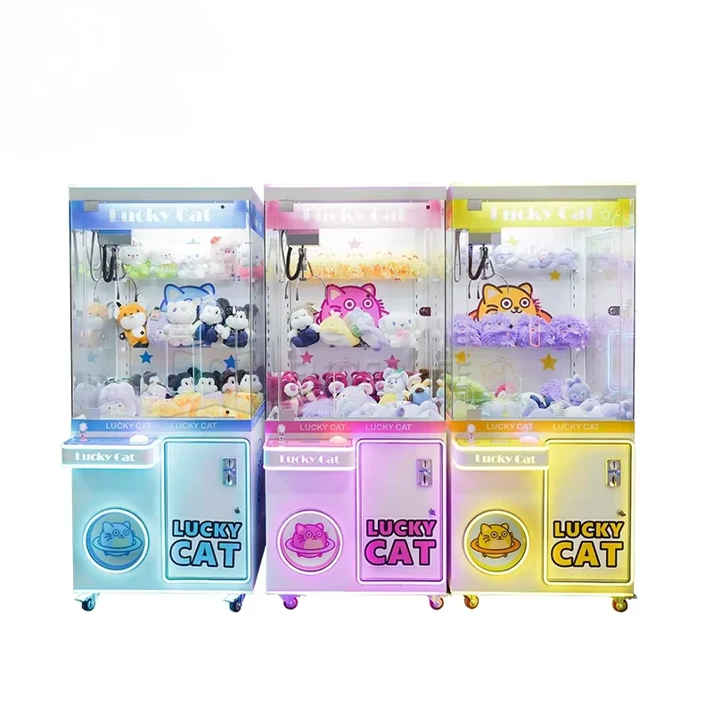 Wholesale Custom Variety Of Coin Operated Claw Machine Plastic Lucky Cat Doll Arcade Crane Machine Claw For Sale