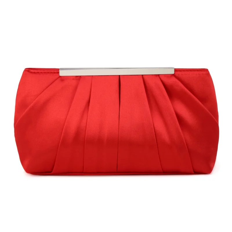 Classic Ita Bag Pleated Banquet Formal Dress Clutch Pure Color Wedding/prom/cocktail Dinner Party Evening Bags Bolsos Chch