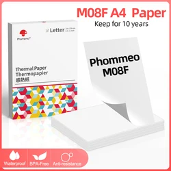 Phomemo M08F A4 Paper Quick Dry and Long Time Storage Continuous Thermal Paper 100 Sheets Folded Thermal Paper Papel Termico