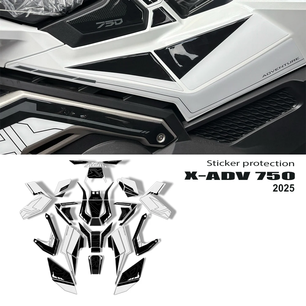 

For Honda Xadv750 X-ADV 750 2025 Motorcycle Anti Slip Tank Pad Side Traction Pads Protector Sticker 3D Gel Resin Stickers Kit