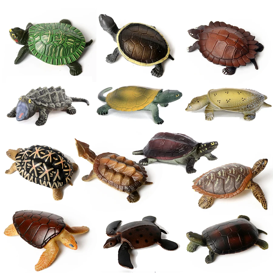 Tortue de mer en plastique réaliste, tortues réalistes, animaux de l'océan, petites Figurines de tortue pour décoration de fête, jouets éducatifs