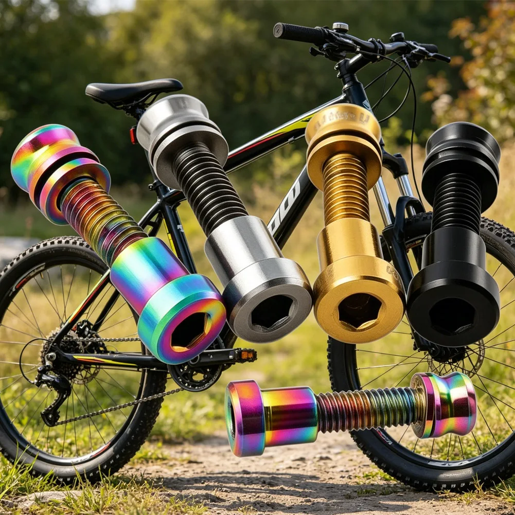 

2pcs Bike Stem Riser 17/19MM M5 Thread Front Fork Locking Screw Nut Riser Road Bicycle Stem Riser Replace Accessories