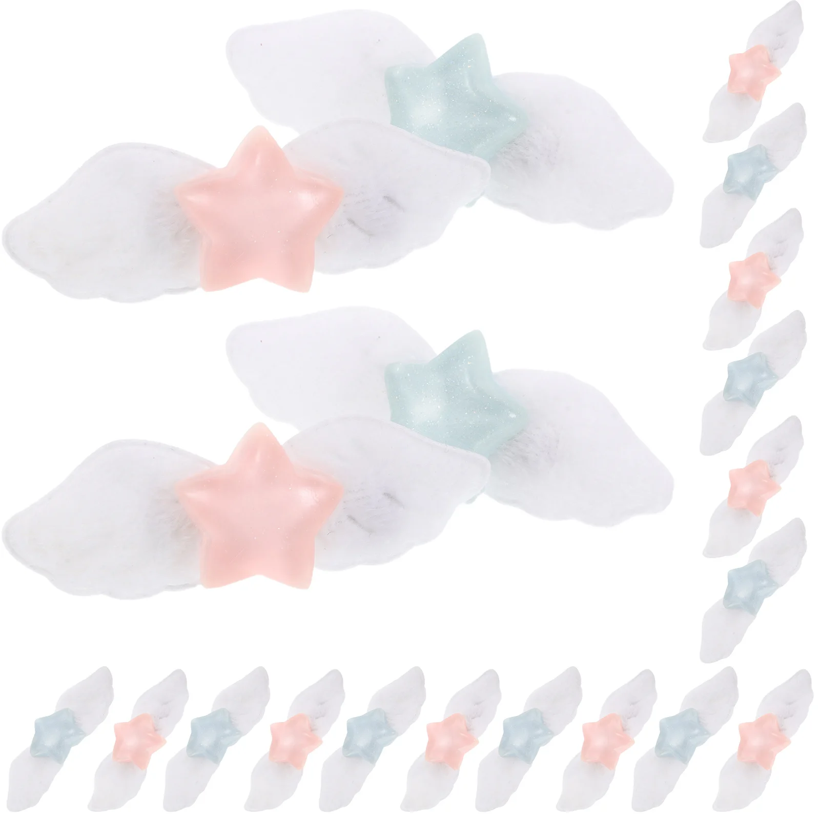 

30Pcs Decorative Wing Hairpins Star Hair Clips Colorful Hair Accessories for Wedding Party Dance Ballet Star Snap Clips