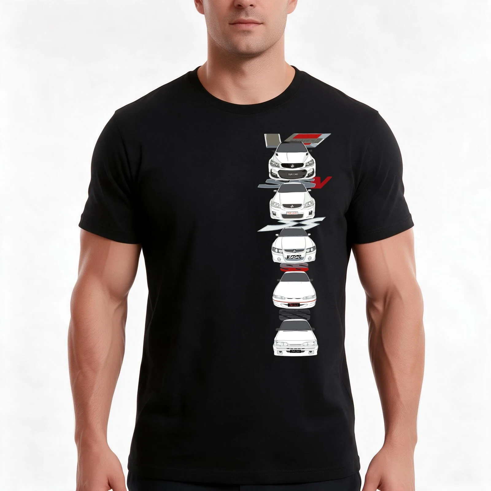 the evo Holden Commodore SS T-Shirt Summer Casual Cotton Tee Oversized Streetwear Tops Vintage Graphic Print 100% Cotton