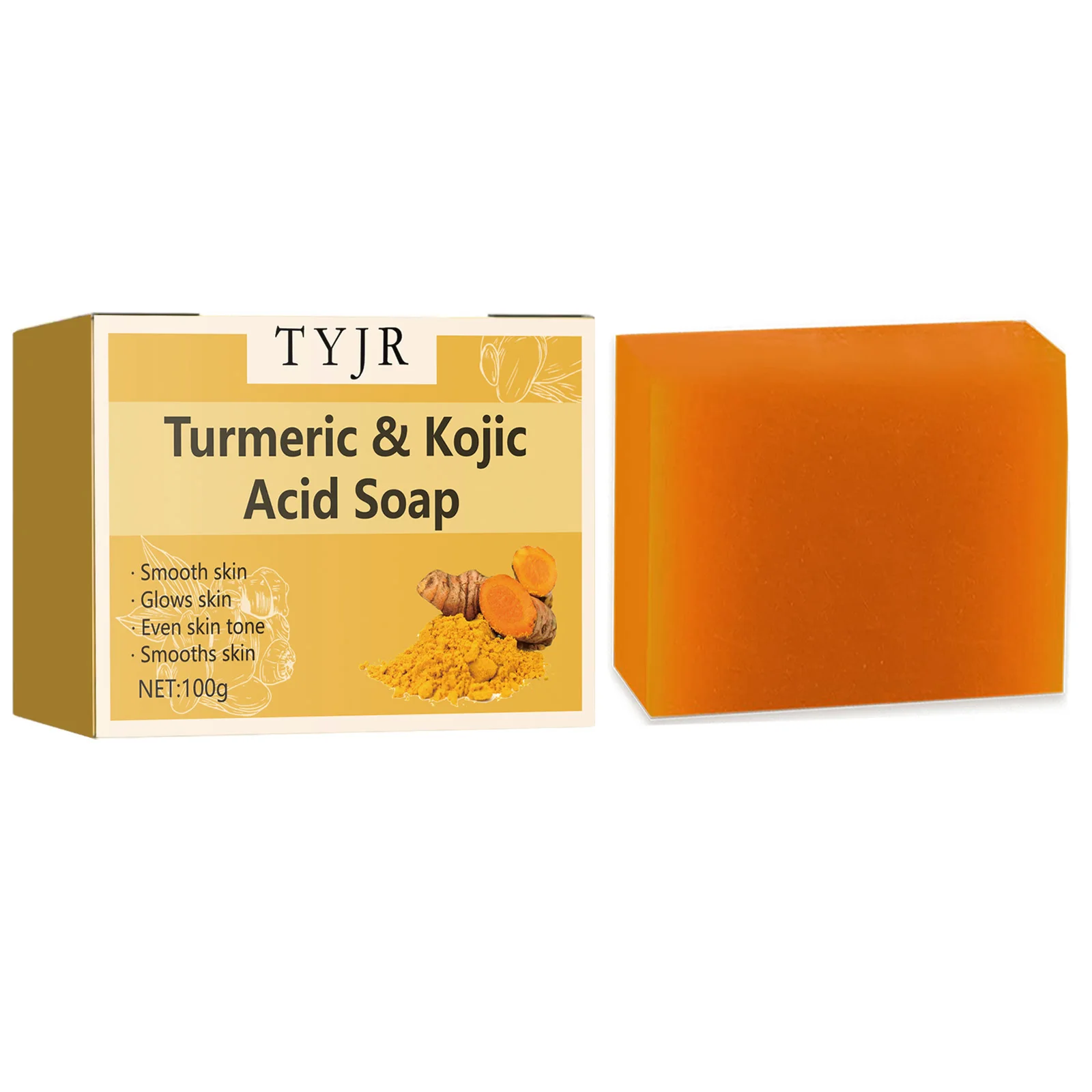 Ginger soap for cleansing, anti-acne, whitening and brightening the face, removing acne and fading dark spots, turmeric soap