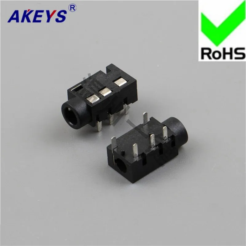 10 PCS PJ-320E headphone 5 socket 2 fixed foot 3.5MM socket mother socket power