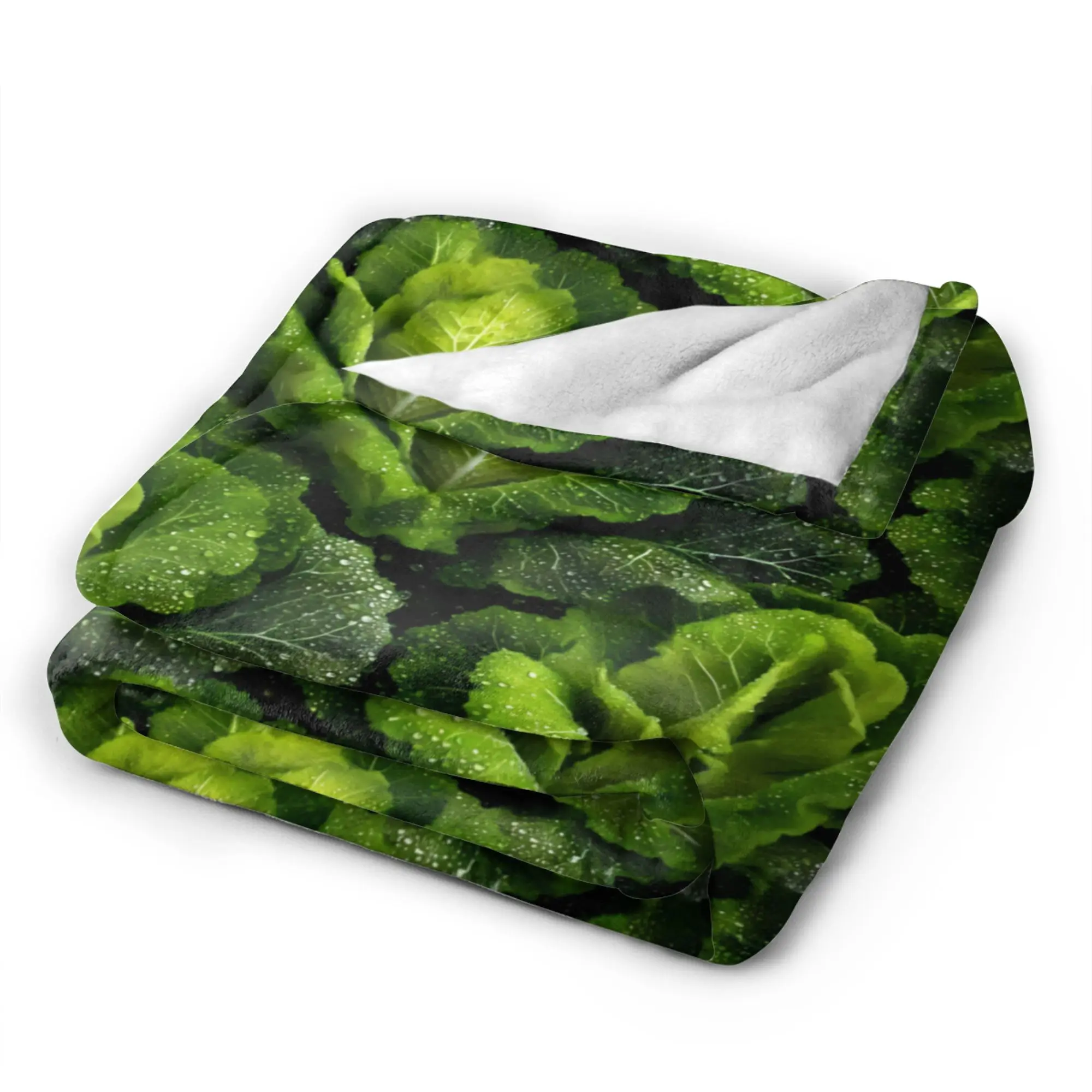 Cabbage Pattern Flannel Blanket Autumn  Warm Soft Throw Blanket for Child Bedroom Graphic Bedspread Sofa Bed Cover