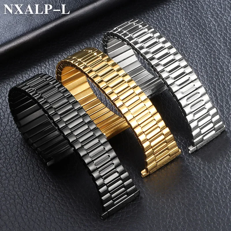 المعادن التوسع حزام (استيك) ساعة 16 مللي متر 18 مللي متر 20 مللي متر 22 مللي متر قابل للتعديل عرض الفولاذ المقاوم للصدأ مطاطا تمتد حزام لسامسونج غالاكسي العصابات