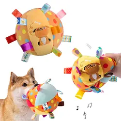 Pelota de juguete Vocal de felpa para perro, juguetes interactivos divertidos para mascotas con campanas, limpieza de dientes, juguete para masticar para perros pequeños y grandes, gatos, juguetes para cachorros