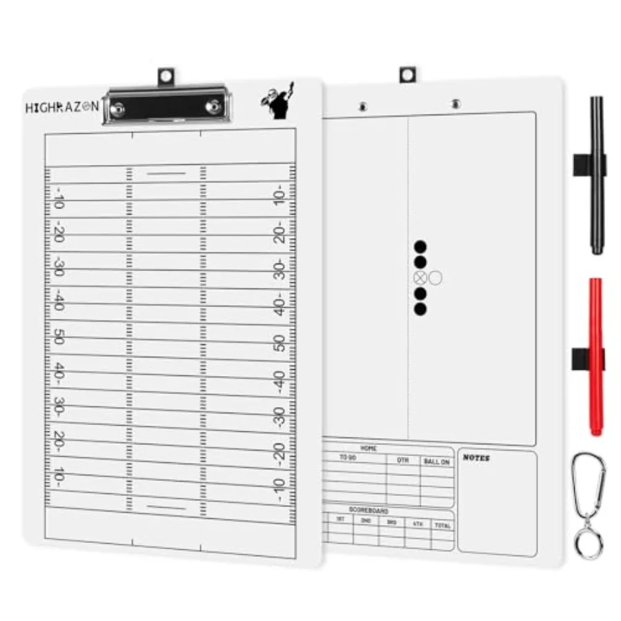 

Football Coaches Clipboard, White Double-Sided Dry Erase Coach Clipboard, Football Whiteboard for Coaches, Lineup White Board w