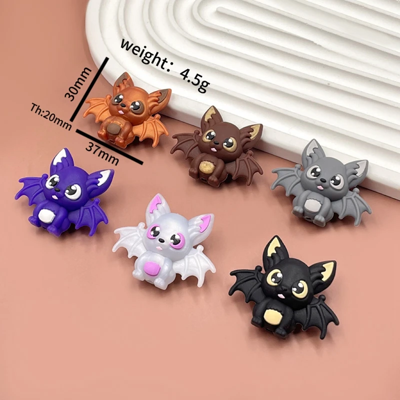 5/10Pcs New Focal Silicone Beads Cat Stereo Bat Animals Shape For Jewelry Making DIY Pen KeyChain Bracelet Necklace Accessories