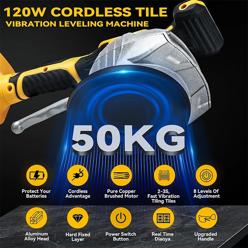 Electric Goddess Tile Tiling Machine Cordless Tiles Laying Vibrating  CupPorcelain Diamond Paving Machine For 20V Dewalt Battery