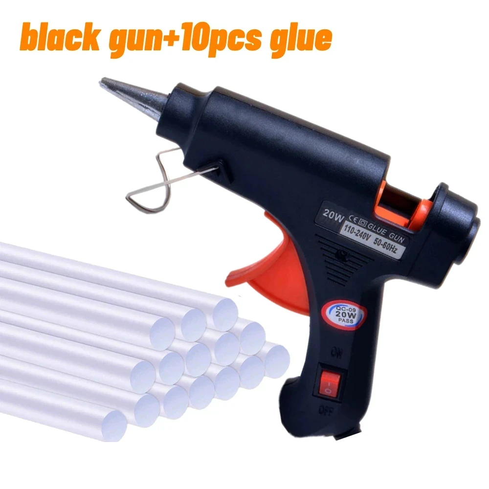 20W Hot Melt Glue Gun Household Industrial Mini Guns Electric Heat Temperature Tool With 7mm Glue Sticks