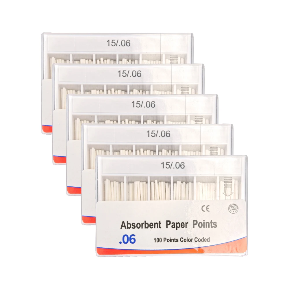 5box 0.06 Taper Dental Absorbent Paper Points 25# 30# Paper Points Root Canal Absorption Pure Cotton Dental GP