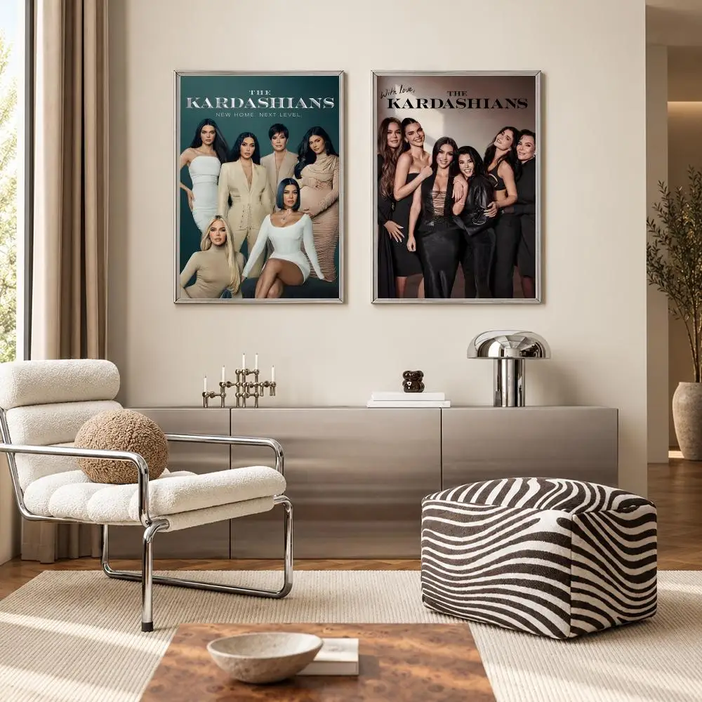 Reality TV Series The Kardashians Poster Self‑Adhesive Waterproof PP Poster Coffee Bar Wall Art Home Decor