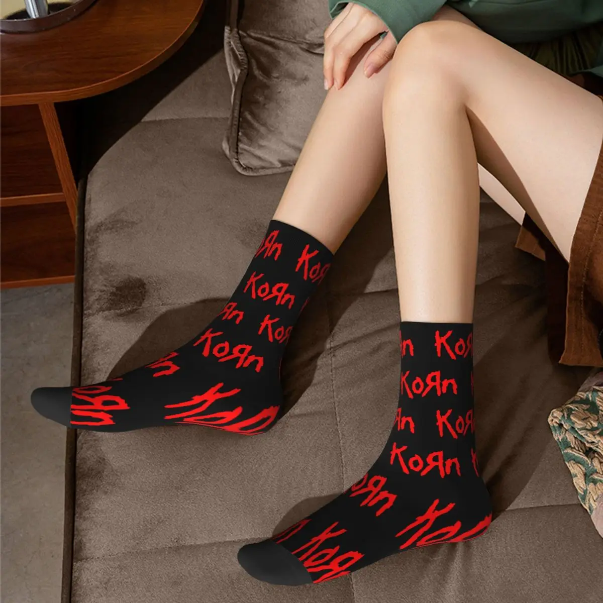 Men Women Heavy Metal Korn Band Rock Music Punk Socks Super Soft Funny Happy Socks Novelty Accessories Middle Tube Crew Socks