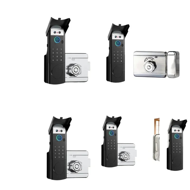 Intelligent Bull Head Tuya Face Recongnition Electronic Door Lock Fingerprint Password Lock Double