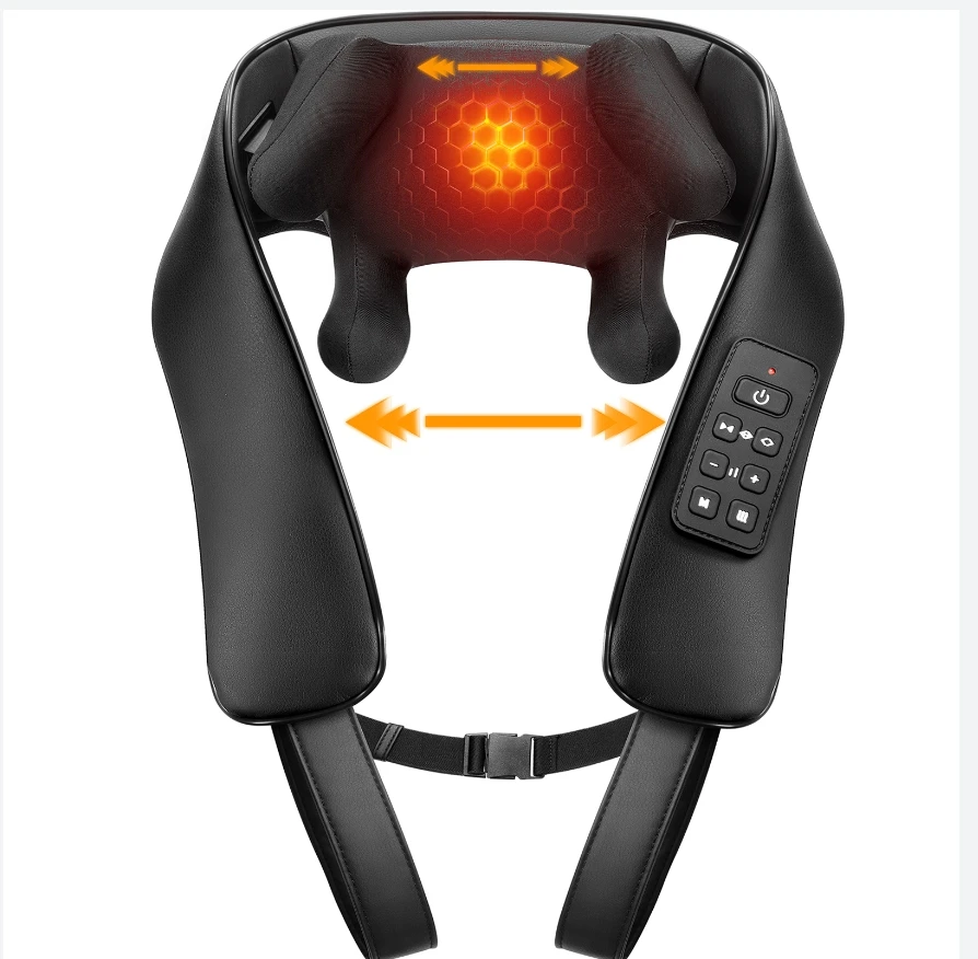 

Masgre Cordless Neck Back Massager Upgarded Adjustable Width with Heat Electric Deep Tissue 4D Kneading Massage Shiatsu Shoulder