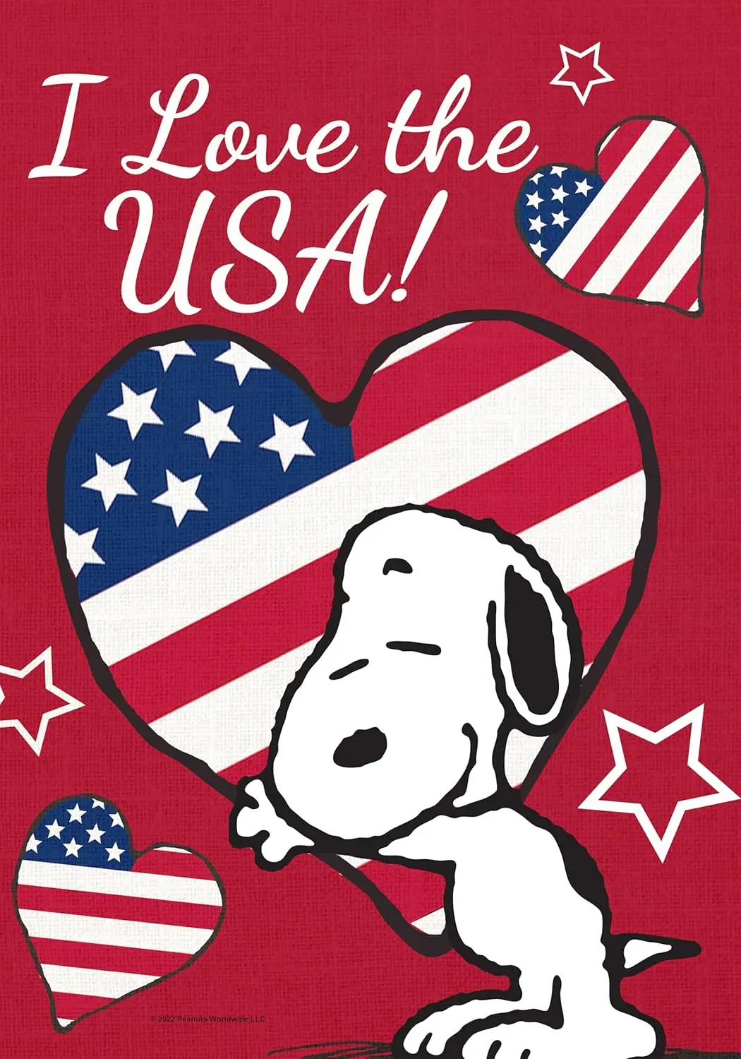 PEANUTS I Love the USA Snoopy Patriotic Garden Flag, 12.5