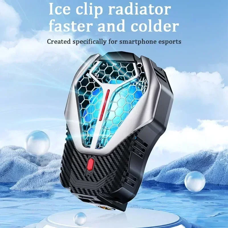 X58 Mobile Phone Semiconductor Cooling Radiator for Live Streaming Back-clip 3 Gear Adjustment Game Cooler for IOS Android PUBG