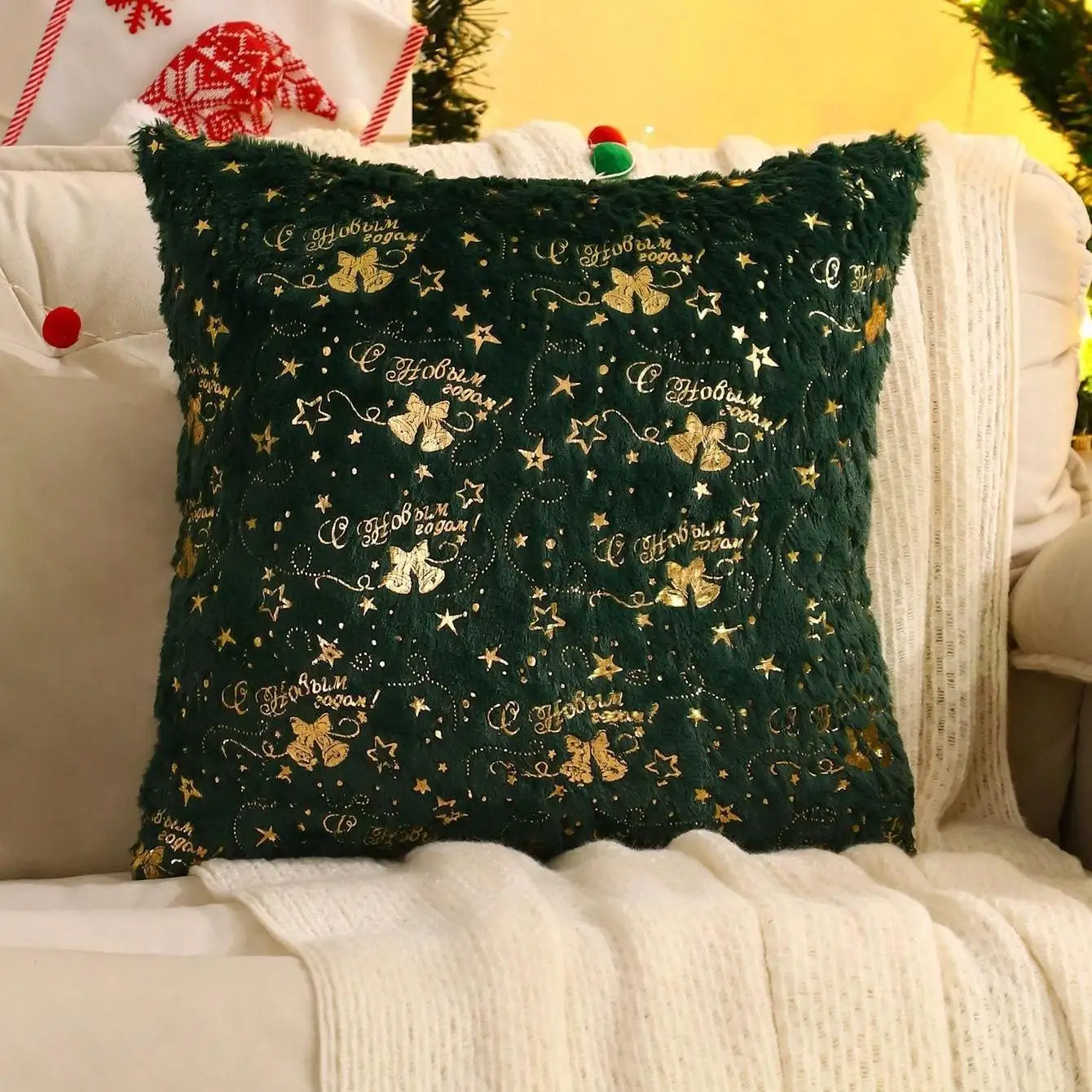Best-selling Christmas Bell Star Letter Gilded Christmas Table Flag Decoration