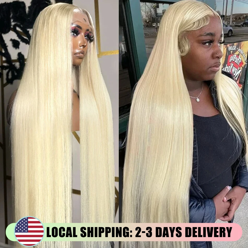 30 40 Inch 613 Blonde Straight 13x4 Lace Front Human Hair Wigs Brazilian Remy Colored Glueless 13x6 Lace Frontal Wig for Women