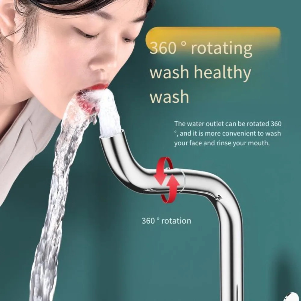 All-copper Kitchen Faucet Two-in-one Hot and Cold Rotating Anti-splashing Water Household Dishwasher Vegetable Basin Faucet