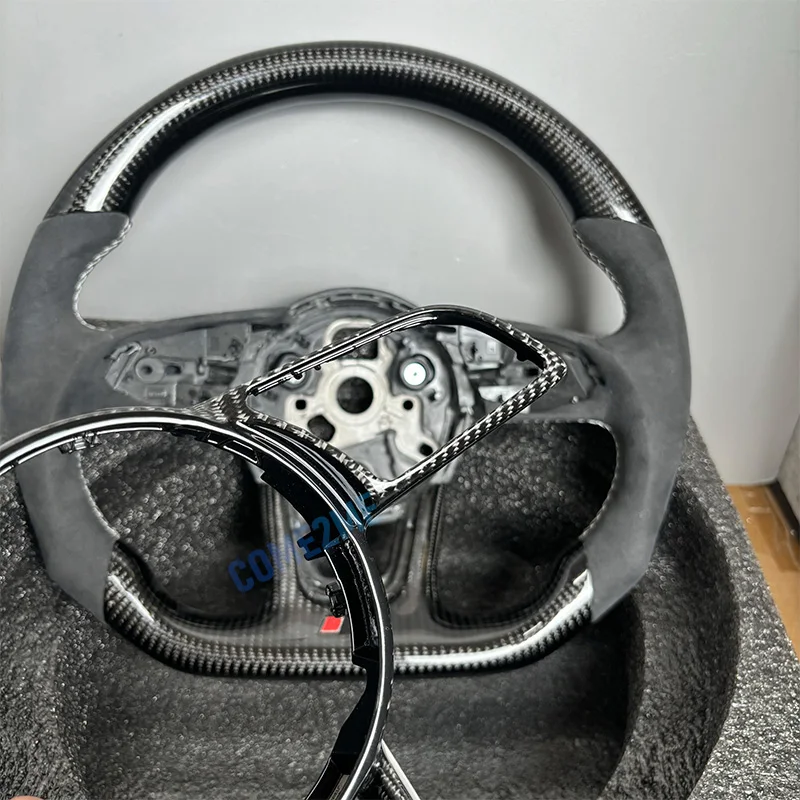Car Accessories For Audi A4 B9 A3 8Y Black carbon fibre Frame Steering Wheel Assembly Accessories