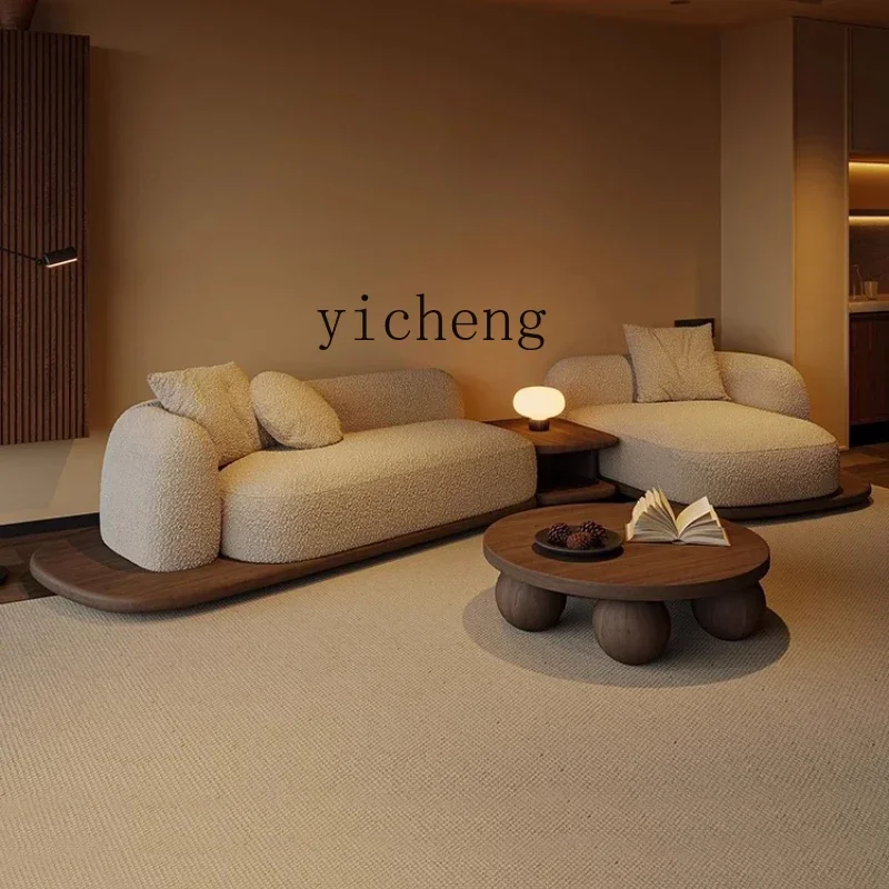 ZK technology cloth sofa wabi sabi mid-ancient style special-shaped corner module combination platform side few ideas