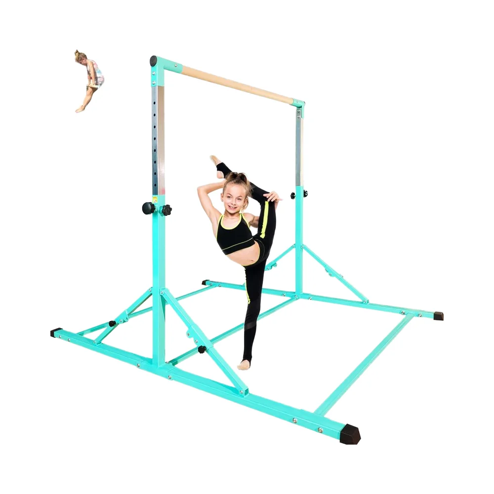 

Pre-Gymnastic 6FT Foldable Gymnastics Bar Adjustable Kip Bar for Kids Teenagers 3-18 Home Gym Equipment for Indoor Training 500