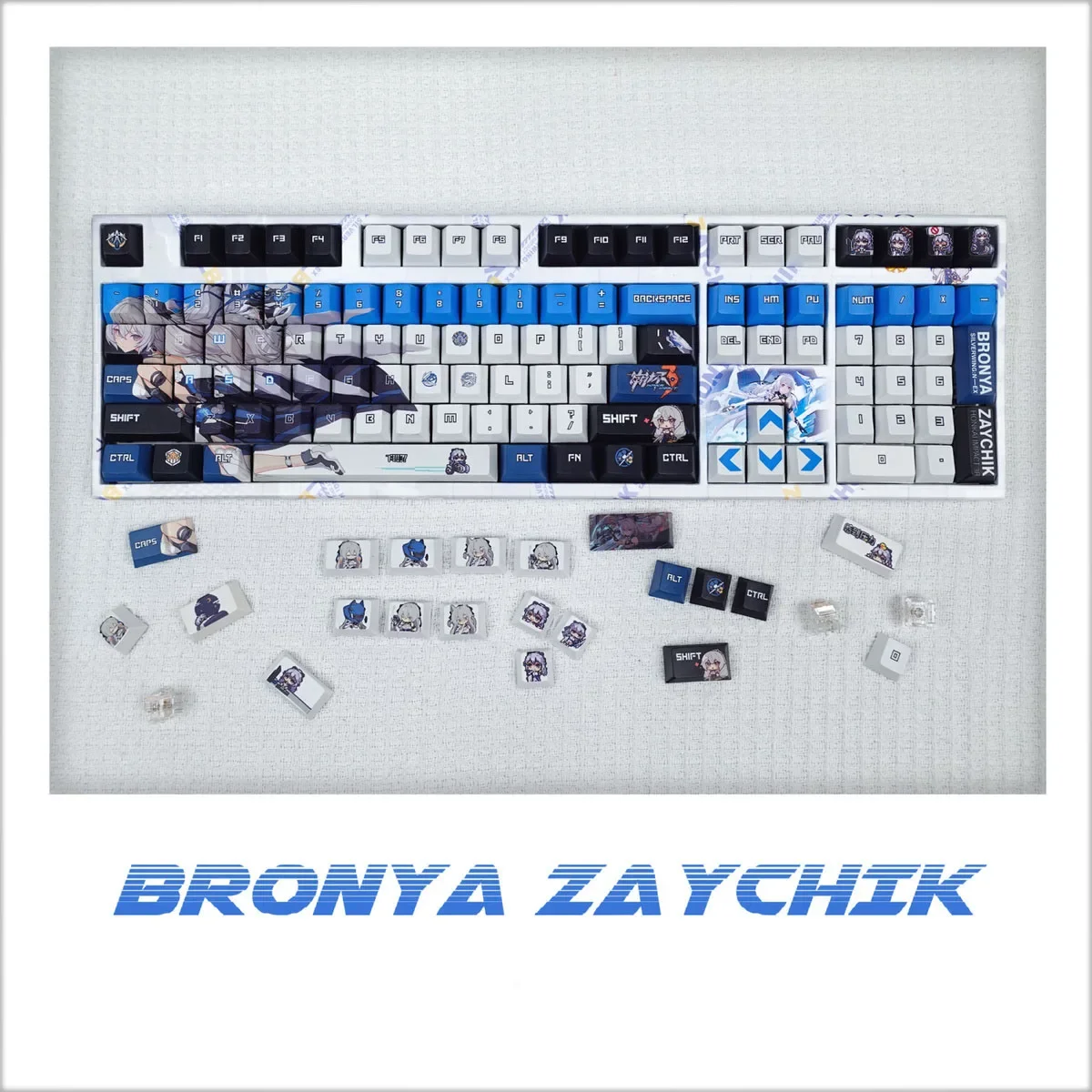 Honkai Impact 3 Bronya Rand keycaps PBT thermal sublimation personalized mechanical wireless keyboard fan peripherals