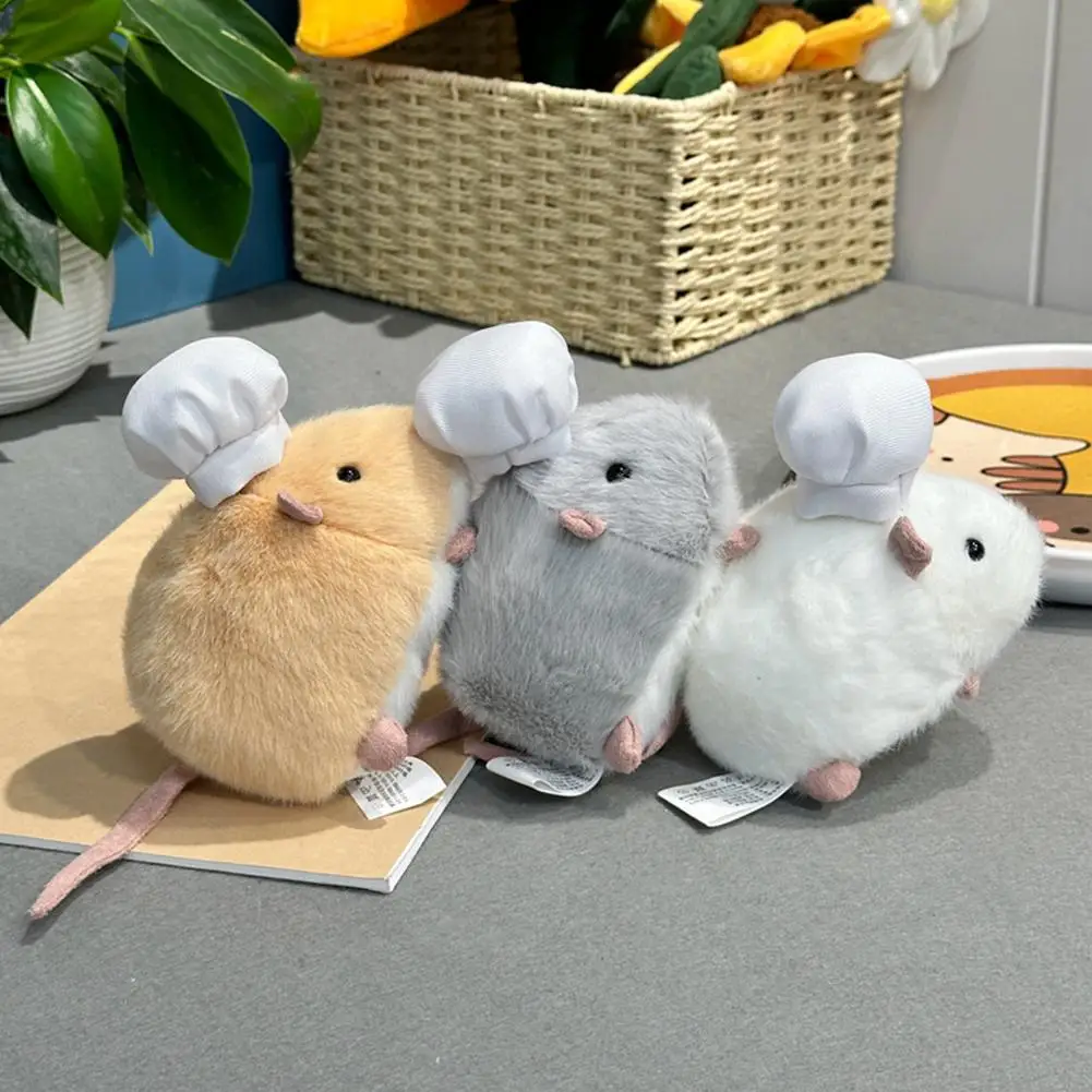 Kawaii Cartoon Mouse Plush Toy 12CM Flower Branch Hamster Stuffed Animal Plush Doll Cute Festival Birthday Gift