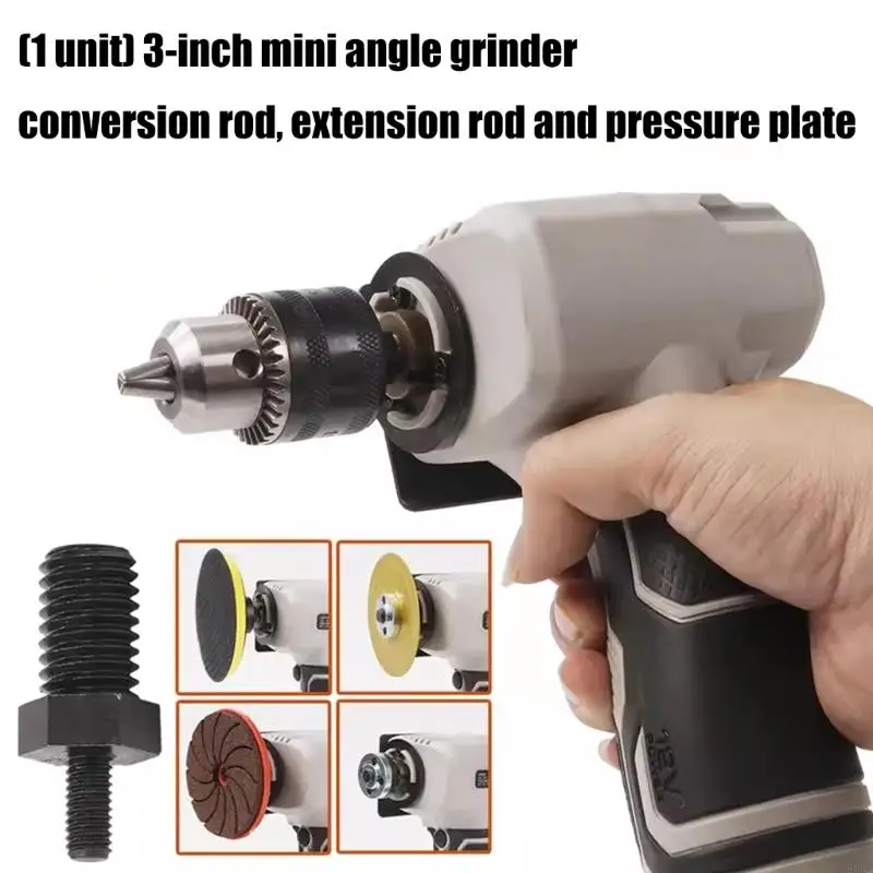 Heavy Duty Carbon Steel Conversion Rod Adapter Shaft For 3Inch Miniature Grinders Enhancing Flexibility In Tight Space 