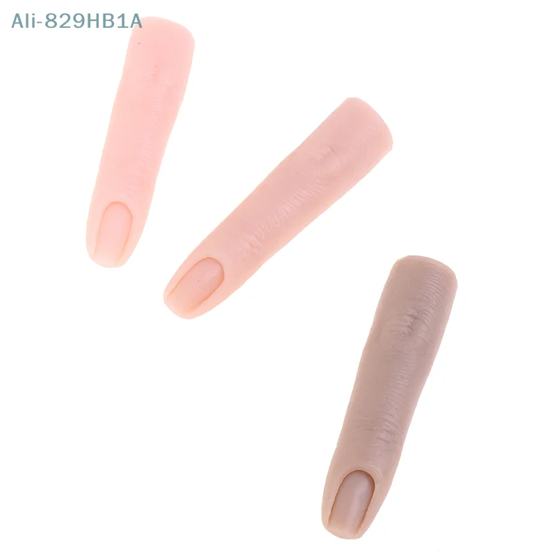 1 pc simulierte Silikon Nagel Finger Modell Werkzeug mit Gelenken biegbare Silikon gefälschte Finger DIY für Nail Art Training Zubehör