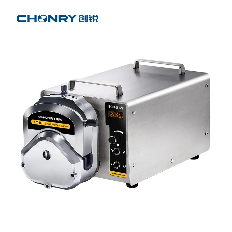 CHONRY BG600FJ-S Liquid Dispenser Peristaltic Pump 110V/220V Stepper Motor Low Pulse For Beer Filling