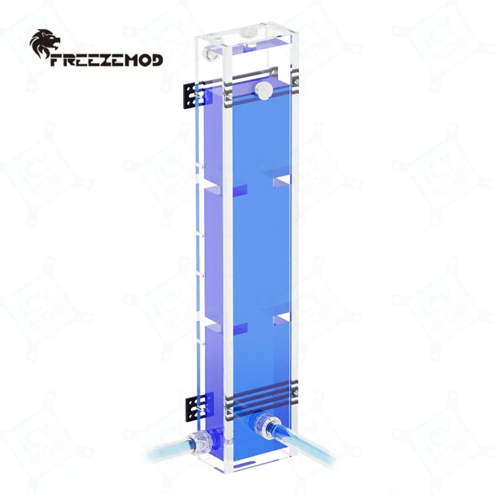 FREEZEMOD Square Liquid Water Tank 1000mL Integrated Reservoir for PC Gaming Water Cooling Building Acrylic SLMZ-S-H-SX