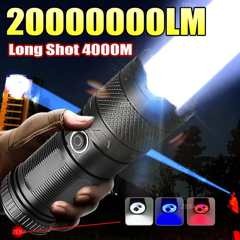 

20000000LM Bright LED Flashlight High Power USB Rechageable Portable COB Flashlights Outdoor Camping Emergency Zoom Hand Lamps