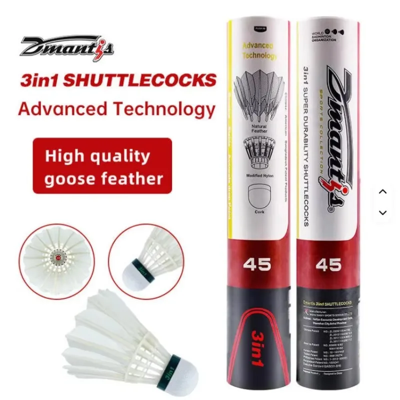 3in1 Hybrid 2 Layer Goose Feather Badminton Shuttlecock Durable Hot Sale For Club Training Matches