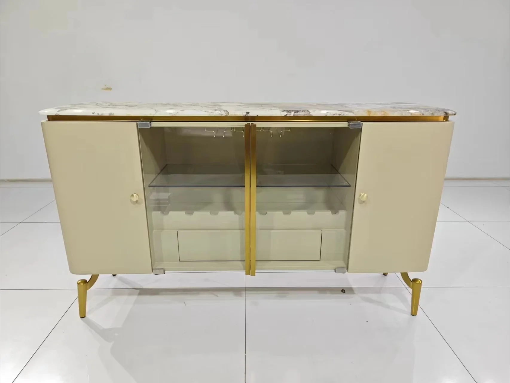 

-Storage Shelf Bookcase with Two Doors for Home Furniture Living Room Cabinet Furniture Cover Metal Box Layer