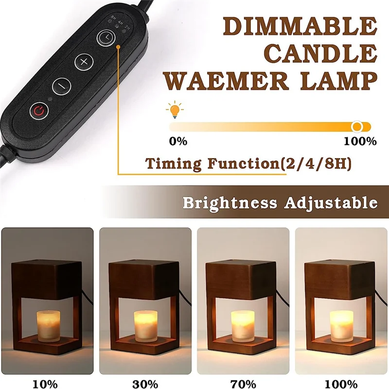1 Piece Log Melting Candle Lamp For Jar Candles With Timer,Birthday Gifts For Women Mom,For Home Decor US Plug