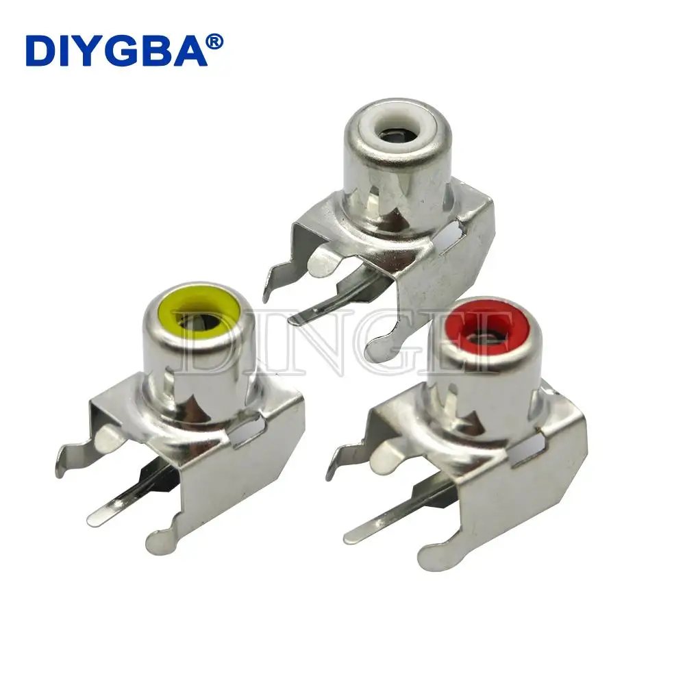 

10PCS RCA metal single hole lotus audio interface socket AV-103B AV-8.4-3 Headphone socket connector Red Yellow white