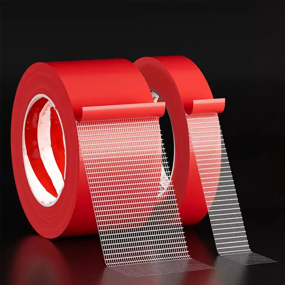 1-2Roll Strong Fixation Double Sided Tape Translucent Mesh High Viscosity Traceless Waterproof Cloth Base Tapes Carpet Adhesive