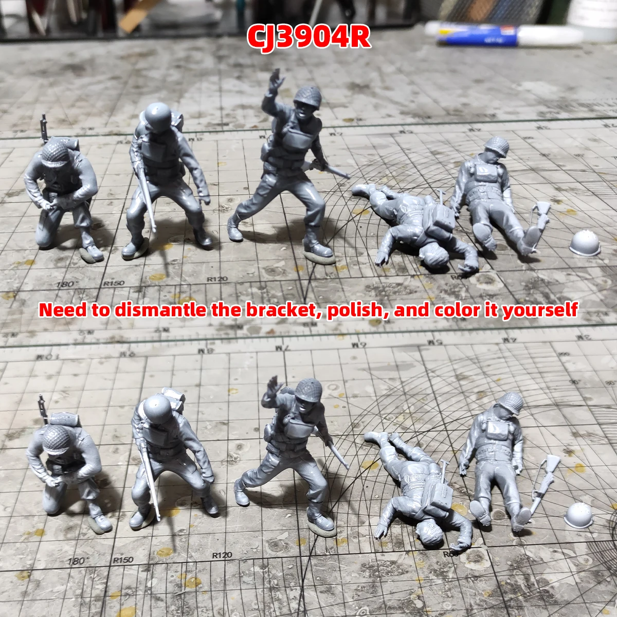 1/35 1/48 1/72 Maßstab Modellbausatz 3D Harz Miniatur-Soldatenfiguren US-Sturmtruppen Deutsche Verteidiger Unbemalt Unmontiert Diorama – Detail 6
