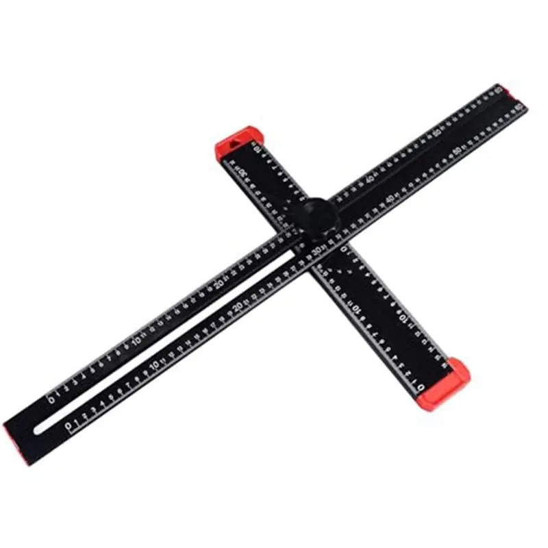 PORK-T Square Measuring Tool 60Cm Adjustable Aluminum 2 In 1 For Woodworking& Engineering Carpenter Angle Ruler Layout