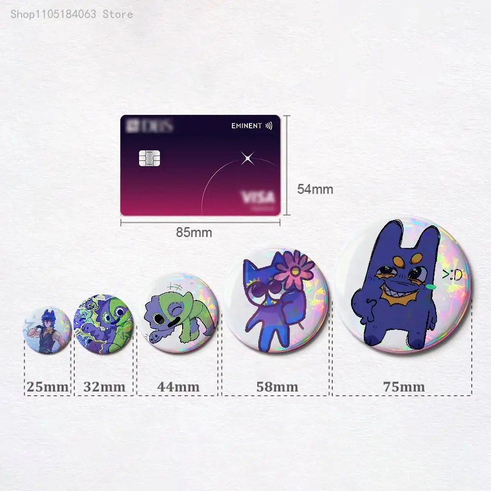 G-Garten of B-Banban Flumbo 58mm 44mm HD Print Brooch Badges Pretty Derby Round Display Brooches Lapel Pins