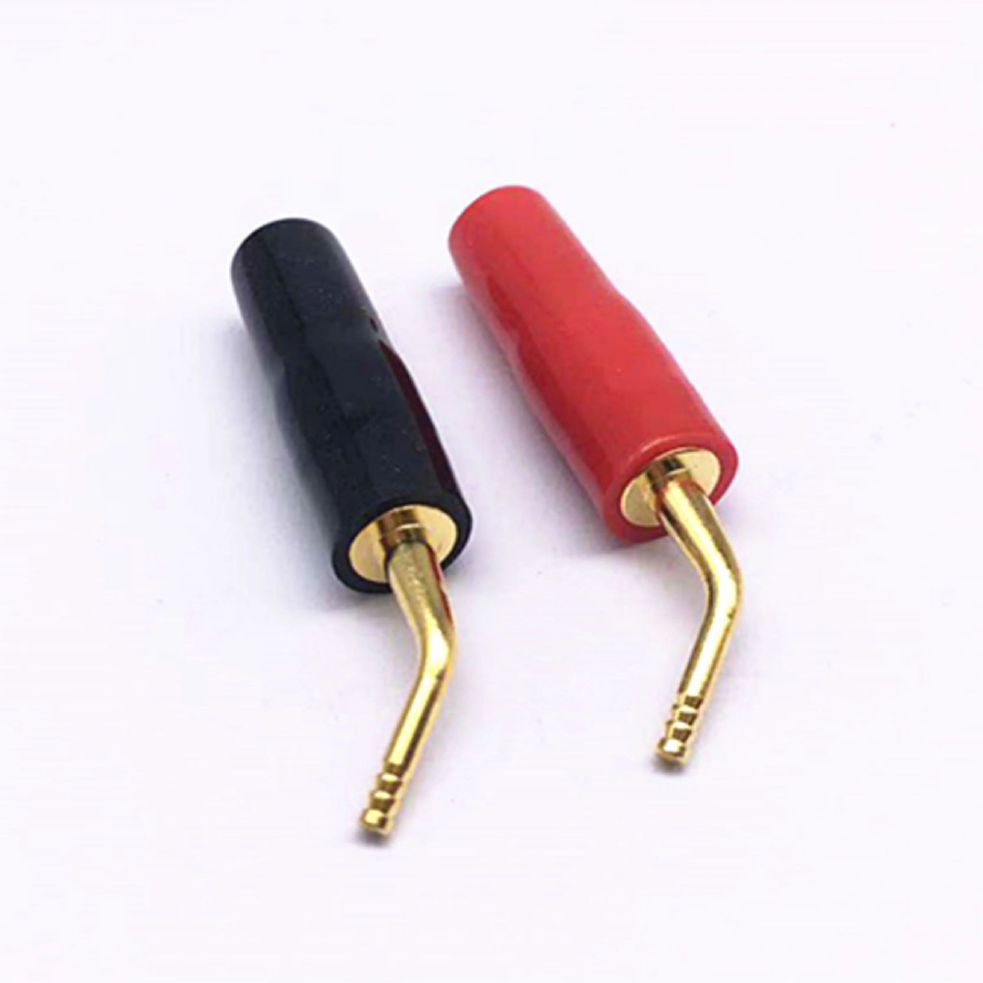 2mm Right Angle Banana Plugs 90 Degree Bend Pin Screw Type Connectors for Speaker Wire Audio