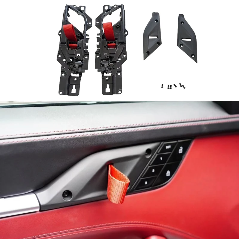 Car Lightweight Door Handle Fit for Porsche Carrera911/992 19-24 Modified GT3/GT3RS Auto Red Pull Door Door Handle Accessories