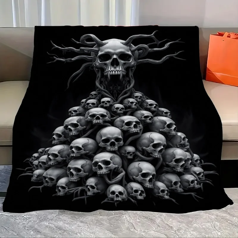 

Flannel Blanket-Soft Lightweight All-season Skull Pyramid Design Soft Cozy Baby Blanket for Boys Girls
