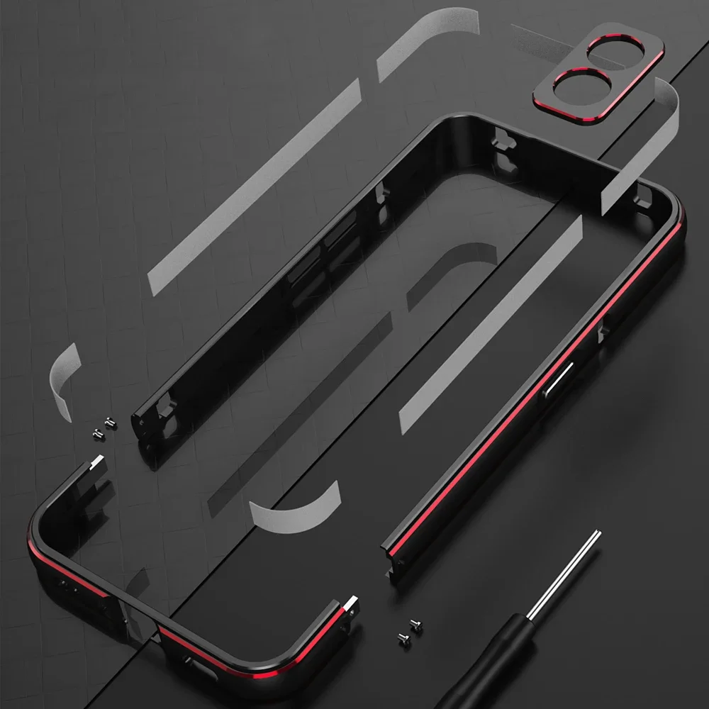 For Nothing Phone 1 Case Aluminum Metal Bumper Frame Slim Cover Phone Case+ Carmera Protector For Nothing Phone1 One Cover Shell