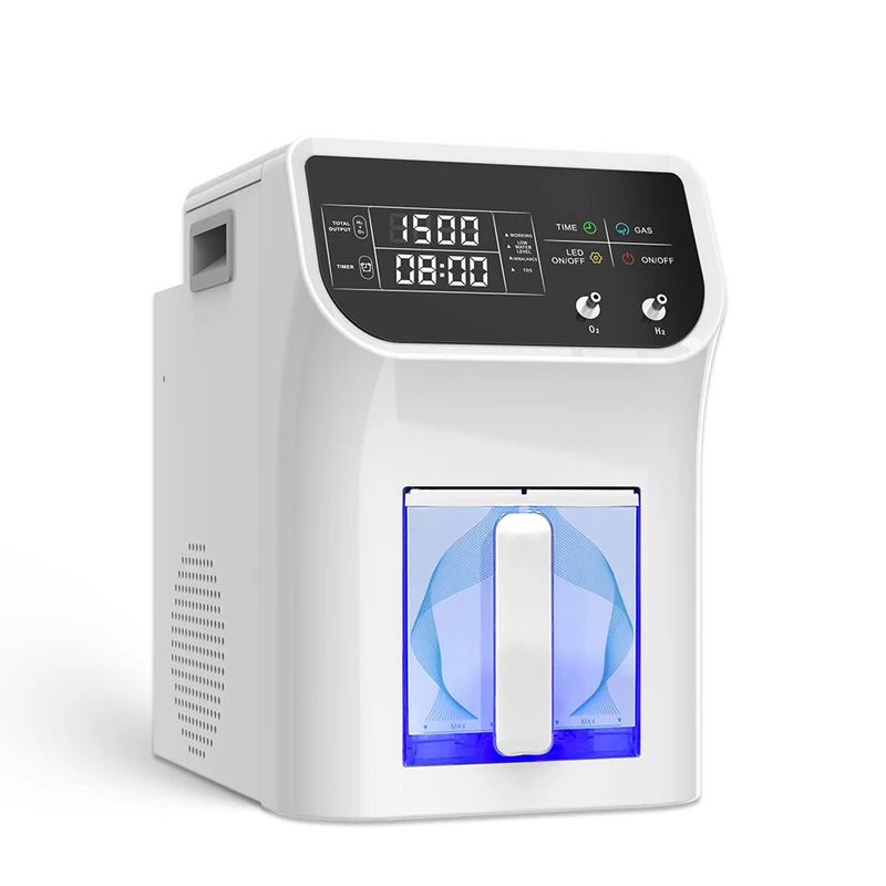 Hydrogen Inhalation Therapy Machine 1500ML 1800ML Hydrogen Water Generator O2 HHO Double Outlet H2 Inhaler Breathing Sleep
